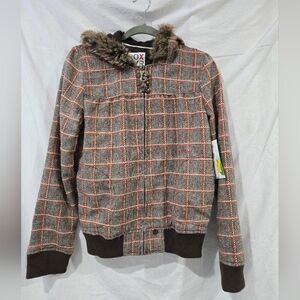 NWT Vintage Roxy Zip Jacket With Hood Size Large